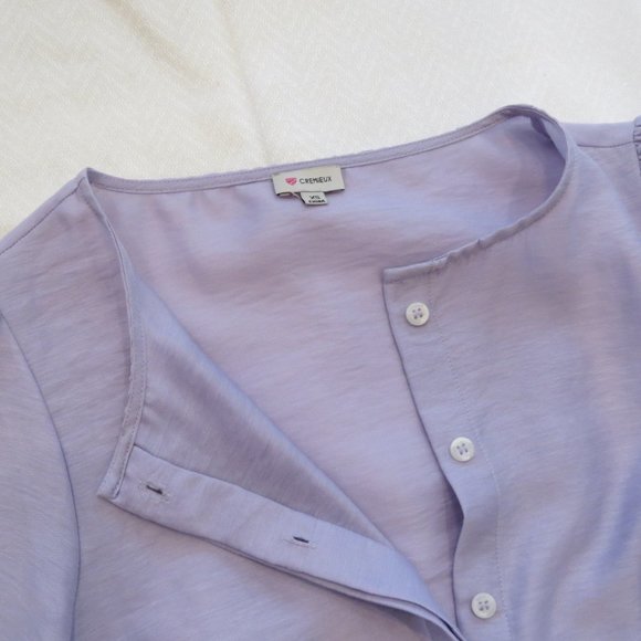 Cremieux Purple Extra Small 3/4 Length Sleeve Blouse Lavender - Picture 3 of 4